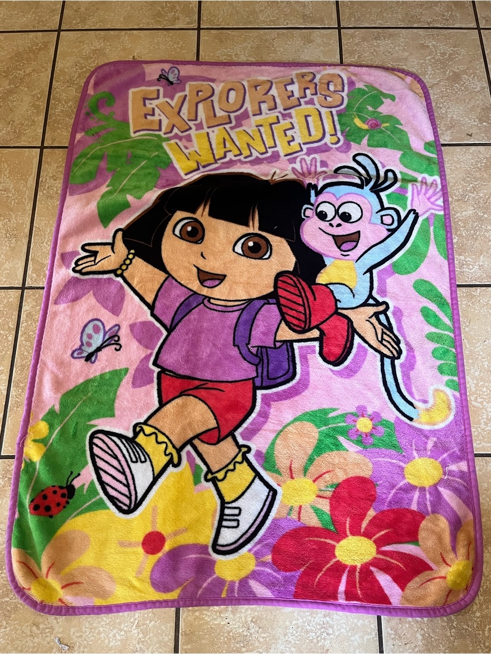 Nick Jr. DORA THE EXPLORER "Explorers Wanted" Plush Children's Blanket